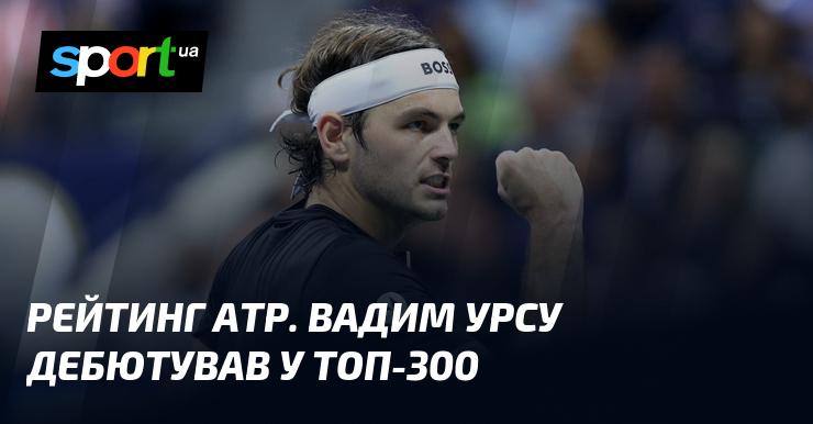 Рейтинг ATP. Вадим Урсу вперше потрапив до топ-300.